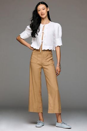 Maeve Colette European Linen Stretch Wide Leg Pants