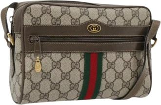 Gucci Pre-owned Vintage GG Canvas Schoudertas - Dames - Vintage Schoudertas - Beige - ONE Size - Leer - Vintage