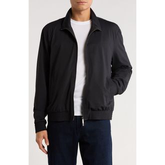 Emporio Armani Seersucker Bomber Jacket in Solid Black at Nordstrom, Size 40 Us