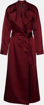 Leset Barb satin wrap coat
