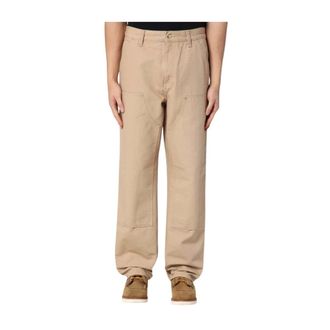 Carhartt Work in Progress Carhartt Wip, Straight Trousers, male, Beige, Size: W36 Double Knee Pant