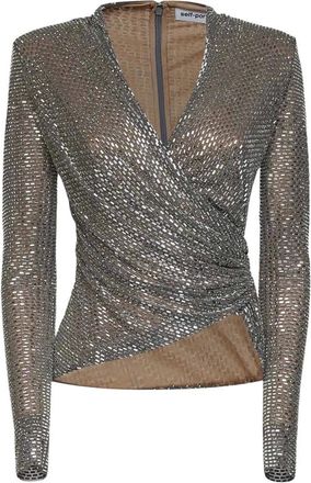 Self Portrait Mujer, Camisetas, Gris, Talla: 2XS