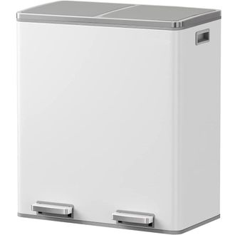 Kitchen Move Cubo de basura de cocina de reciclaje Blanco 60L