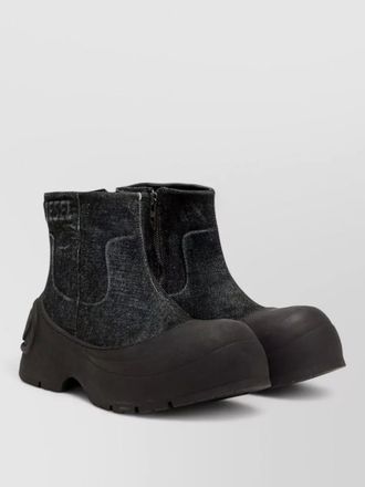 Diesel denim ankle boots round toe rubber sole