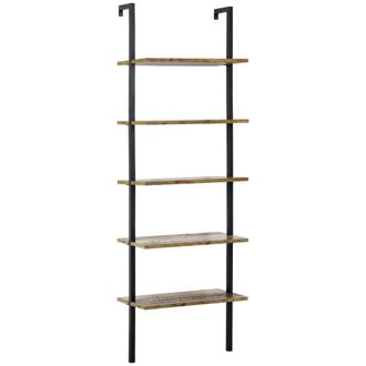 HOMCOM Homcom - Libreria A Muro Con 5 Ripiani In Legno E Metallo Stile Industriale