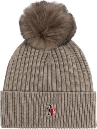 Moncler Grenoble Apr&egrave;s-Ski Beanie - Dames - Hoeden - Beige - ONE Size - Kasjmier - Accessoires