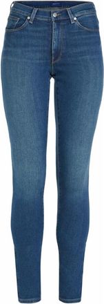 GANT Skinny Stretch Jeans - Dames - Jeans - Blauw - Maat: W25 L34 Katoen