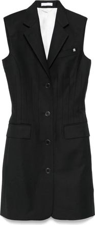 Helmut Lang Geklede Blazer Jurk - Dames - Gillet - Zwart - XS - Wol - Kostuums