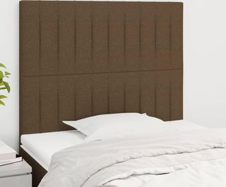 vidaXL Cabeceros 2 Unidades De Tela Marr&oacute;n Oscuro 100x5x78/88 Cm Vidaxl