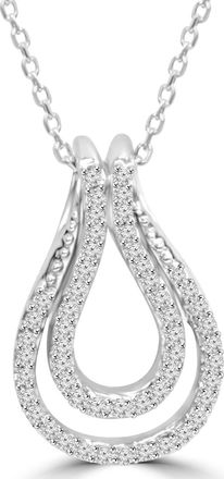 Pompeii3 1/4Ct Diamond Everlong Knot Pendant 10K White Gold & 18 Chain
