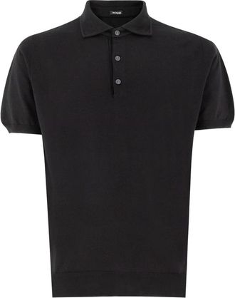 Kiton Veelzijdig Poloshirt - Heren - Polos - Zwart - L - Katoen - Tops