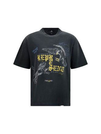 Represent Mens T-Shirt Enemy Washed Black Cotton T-Shirts And Polos