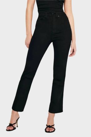 Good American Womens Good Curve Straight Never Fade Jeans In Black