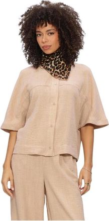Est'seven Overhemden, Dames, Beige, L, Freya Top