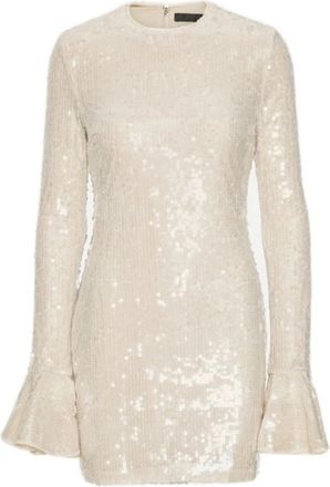 Rotate Sequins Ls Mini Jurk - Dames - Feestkleedjes - Roze - L - Polyester - Kleedjes