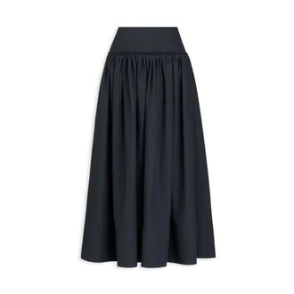Alaia Openwork Cotton A-Line Skirt - female - Ala&iuml;a - Maxi Skirts - Black - XS - Skirts