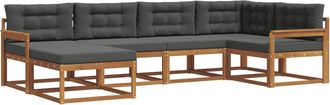 vidaXL Conjunto De Sof&aacute;s De Exterior 6 Uds. Natural Y Antracita Vidaxl