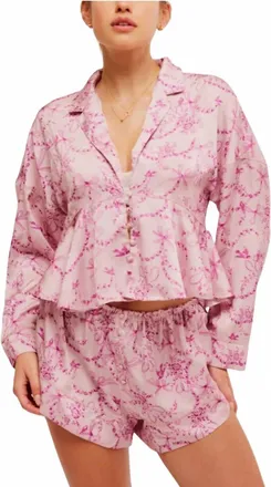 Free People Beauty Sleep Pajama Set In Blushing Combo