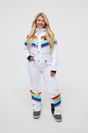 OOSC Rainbow Road Shaped Womens Ski Suit in Multi-Colour at Nordstrom, Size X-Large