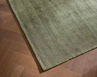 Castlery Sophie Hand Woven Low-Shed Area Rug, Moss, 7.5 x 9 for Living Room