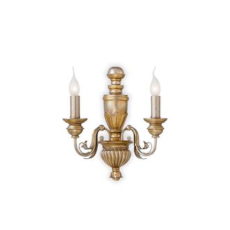 Netlighting Dora 2 Light Indoor Candle Wall Light Antique Brass E14 in Yellow