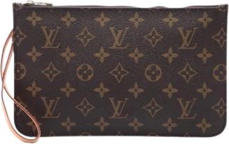 Louis Vuitton Pre-owned Neverfull Pouch - Dames - Vintage Clutch - Bruin - ONE Size - Leer - Vintage
