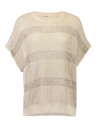 Brunello Cucinelli Brunello Cucinelli Gestreifter Baumwollpullover