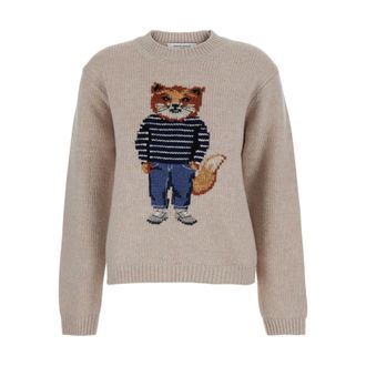 Maison Kitsuné Mujer, Jerseys, Beige, Talla: S