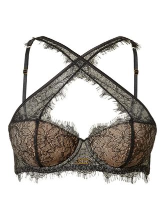 Twin-Set lace-detailing bra - Black