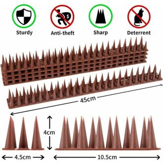 OEM Puntas Repelentes Para Aves - 5,4 M - 12 Unidades - 45 Cm Por Unidad - Polipropileno Resistente A Los Rayos Uv - Para Valla Techo Balcon Terraza
