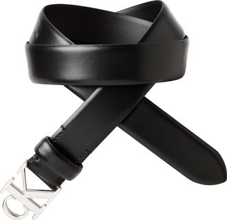 Calvin Klein Lederg&uuml;rtel CALVIN KLEIN CK BUCKLE 30MM FIXED BELT, Damen, Gr. 105, schwarz (schwarz, shiny nickel), Rindsleder, G&uuml;rtel Lederg&uuml;rtel, Gr&ouml;ssenverstellba
