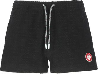 Casablanca Korte Broeken, Dames, Zwart, S, Zwarte Terry Shorts met Elastische Taille