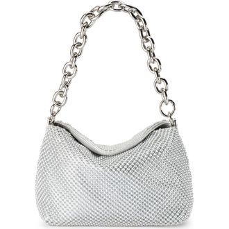 Olga Berg Skylar Ball Mesh Shoulder Bag in Silver at Nordstrom