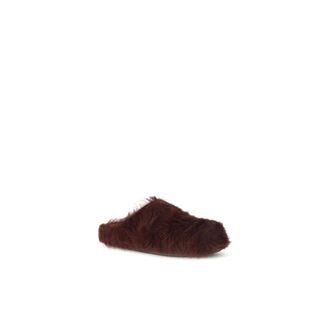 Marni Mules, female, Brown, Size: 8 1/2 US Luxurious Long-Haired Fussbett Mules