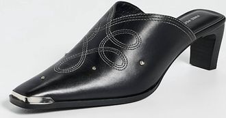 Free People Womens Roxi Metal Tip Mules In Black