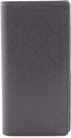 Louis Vuitton Black Leather Long Wallet (Bi-Fold) (Pre-Owned)