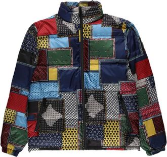 St&uuml;ssy Donsjack met patchwork - Blauw