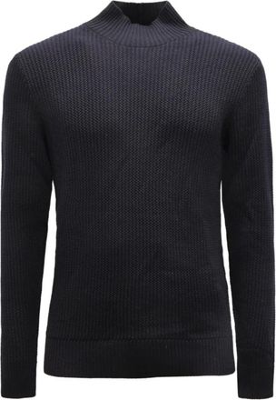 Paolo Pecora Truien & Vesten, Heren, Blauw, S, Wol, Wollen Trui Lupetto Stijl Model