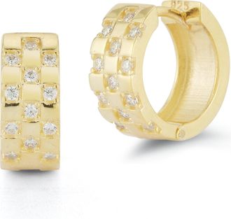 Glaze Jewelry Sterling Silver Checkered Hoops