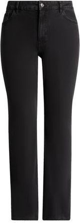 Mango Frayed Mid Rise Flare Jeans in Black Denim at Nordstrom Rack, Size 14