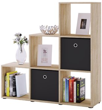 ebuy24 Ebuy24 - Estante De Madera Vcm De Pie Estante De Ahorro De Espacio Dimensiones: Al. 105 X An. 108 X T. 29 Cm Estante Elegante De Pie Estante De Almace