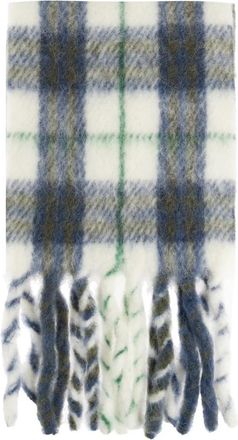 Burberry Smal Leren Sjaal met Ruitpatroon - unisex - Wintersjaals - Beige - ONE Size - Wol - Accessoires