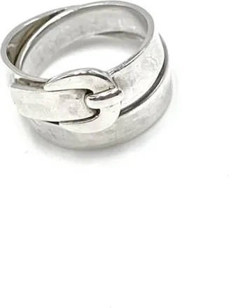 Herm&egrave;s Silver 925 Band Ring (Pre-Owned)