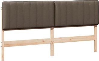 vidaXL Cabecero Tapizado Marr&oacute;n Y Topo 200 Cm Madera De Pino Macizo Vidaxl