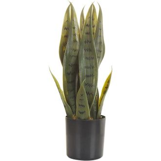 Beliani Beliani - Planta Artificial En Maceta De Material Sint&eacute;tico Verde Negro 40 Cm Accesorio Interior Snake Plant
