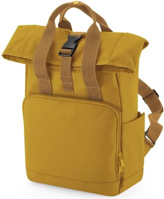 BagBase BG118S Recycled Mini Twin Handle Roll-Top Backpack - Mustard