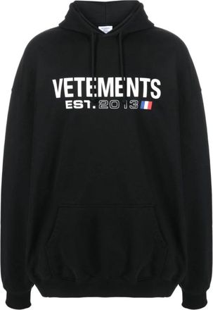 VETEMENTS Zwarte Sweaters - unisex - Hoodies - Zwart - M - Katoen - Hoodies & sweatvesten