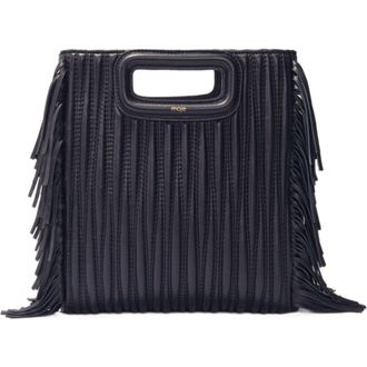 Maje Quilted leather M bag in Black at Nordstrom, Size Medium