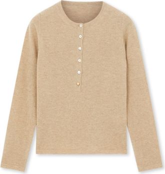 Fortela Lou Merino Wool Henley Knit in Camel at Nordstrom, Size X-Large Eu