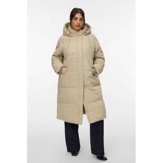 Vero Moda Curve gewatteerde jas beige